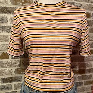 Multicolored striped top